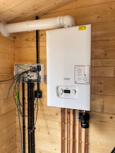 Newly installed domestic gas boiler