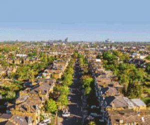 Aerial view of a residential housing estate